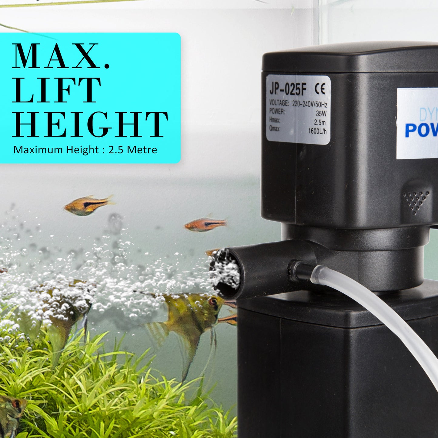 Aquarium Submersible Filter Pond Pump 1600L/H 35W 2.5m - view 6