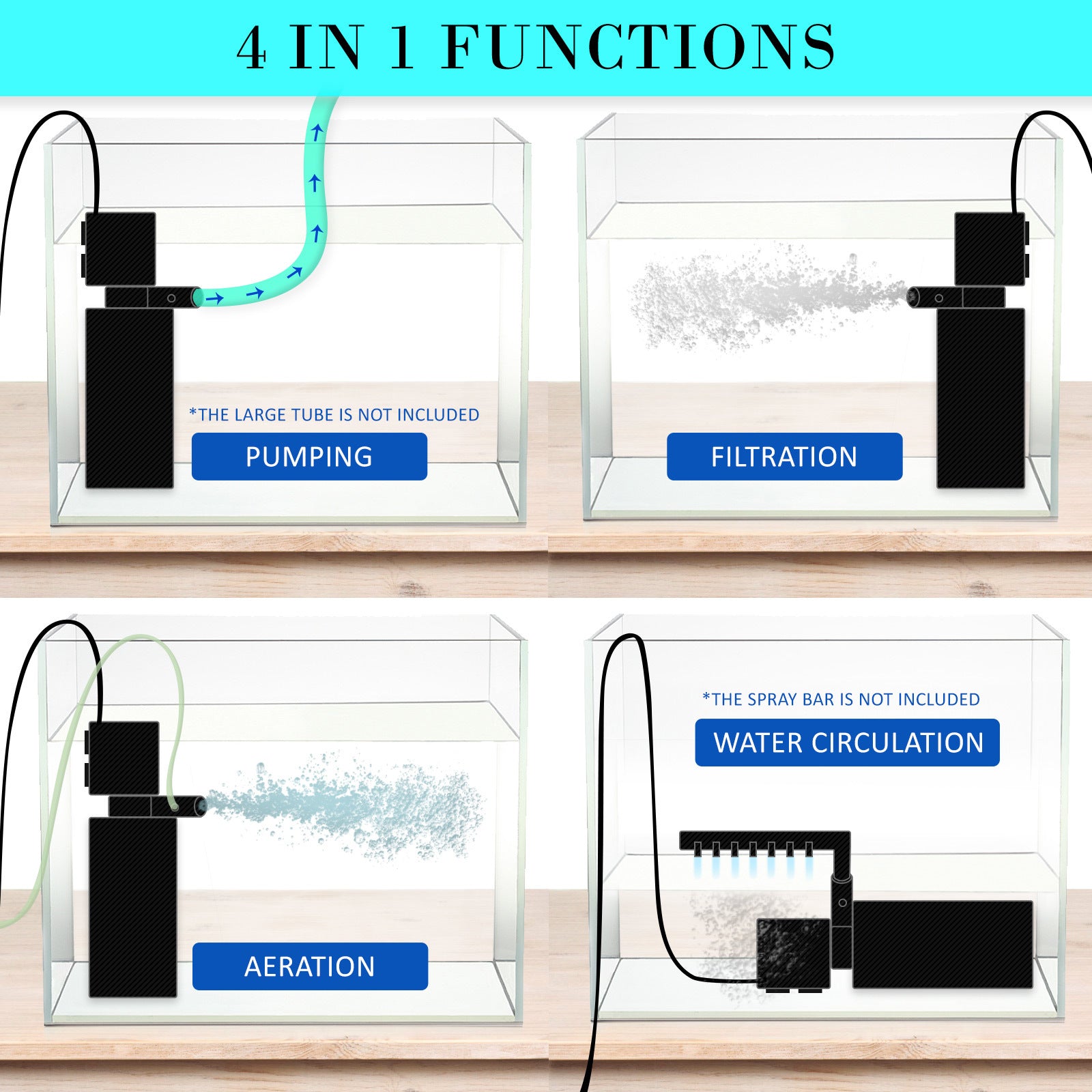 Aquarium Submersible Filter Pond Pump 1600L/H 35W 2.5m - view 7