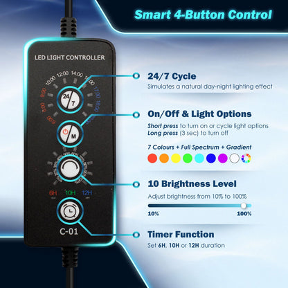 Dynamic Power Planted Aquarium LED Light Day Night Cycle Full Spectrum 24W 56cm - view 5