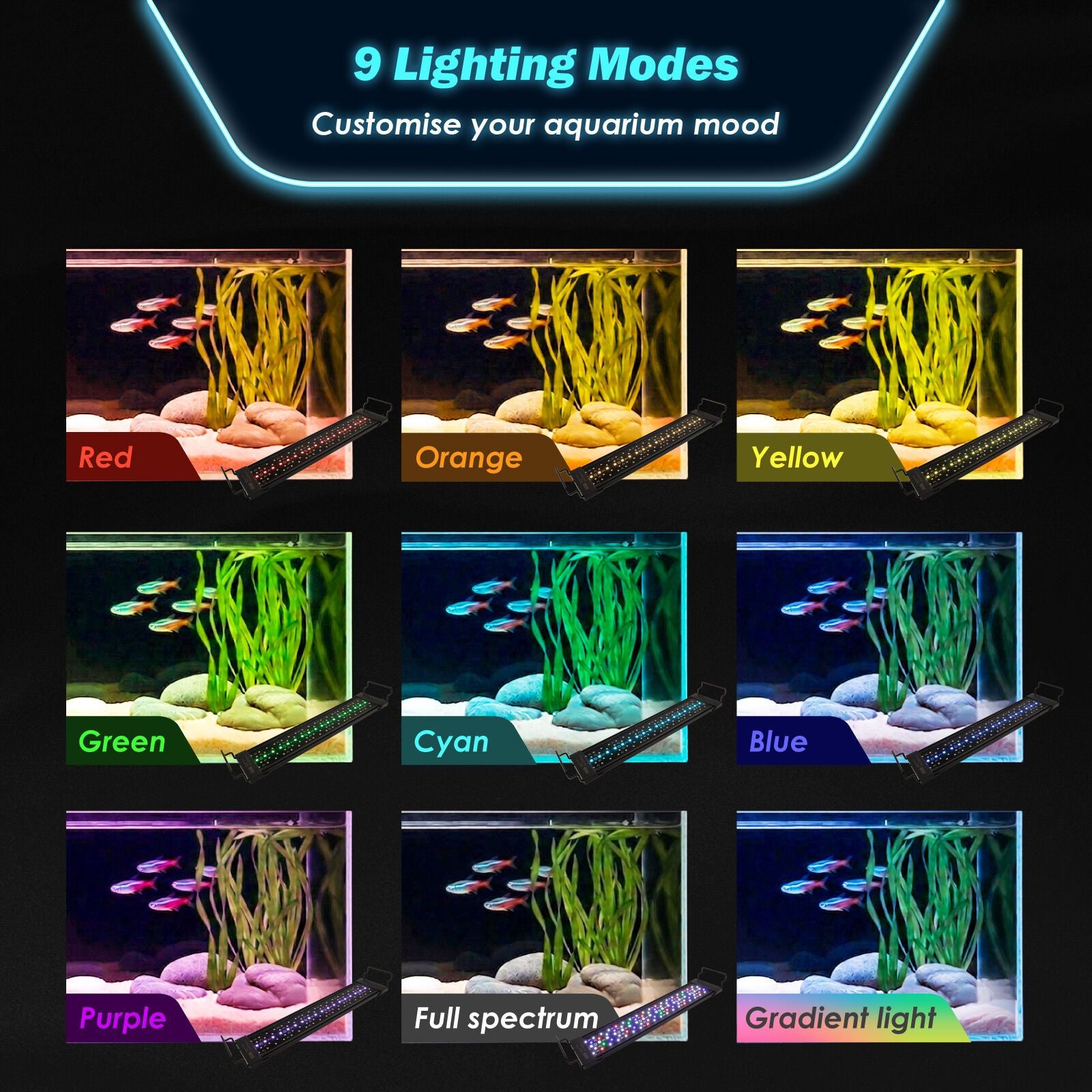 Dynamic Power Planted Aquarium LED Light Day Night Cycle Full Spectrum 24W 56cm - view 7