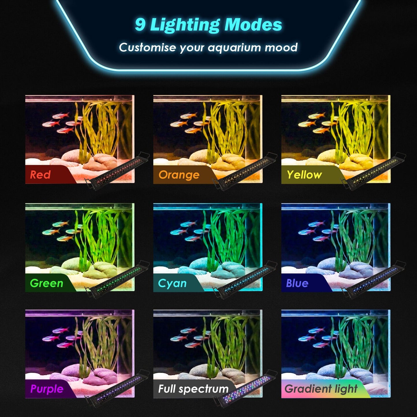 Dynamic Power Planted Aquarium LED Light Day Night Cycle Full Spectrum 30W 75cm - view 7