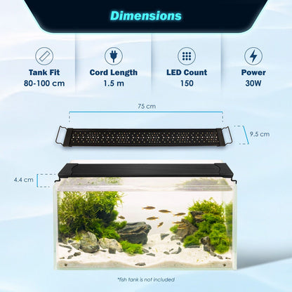Dynamic Power Planted Aquarium LED Light Day Night Cycle Full Spectrum 30W 75cm - view 10