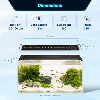 Dynamic Power Planted Aquarium LED Light Day Night Cycle Full Spectrum 36W 95cm - view 10