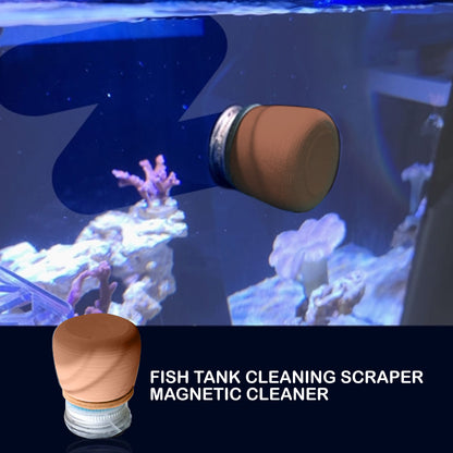 Fish Tank Corner Moss Magnet Scraper Glass Algae Cleaner Magnetic Scrubber BROWN - view 2