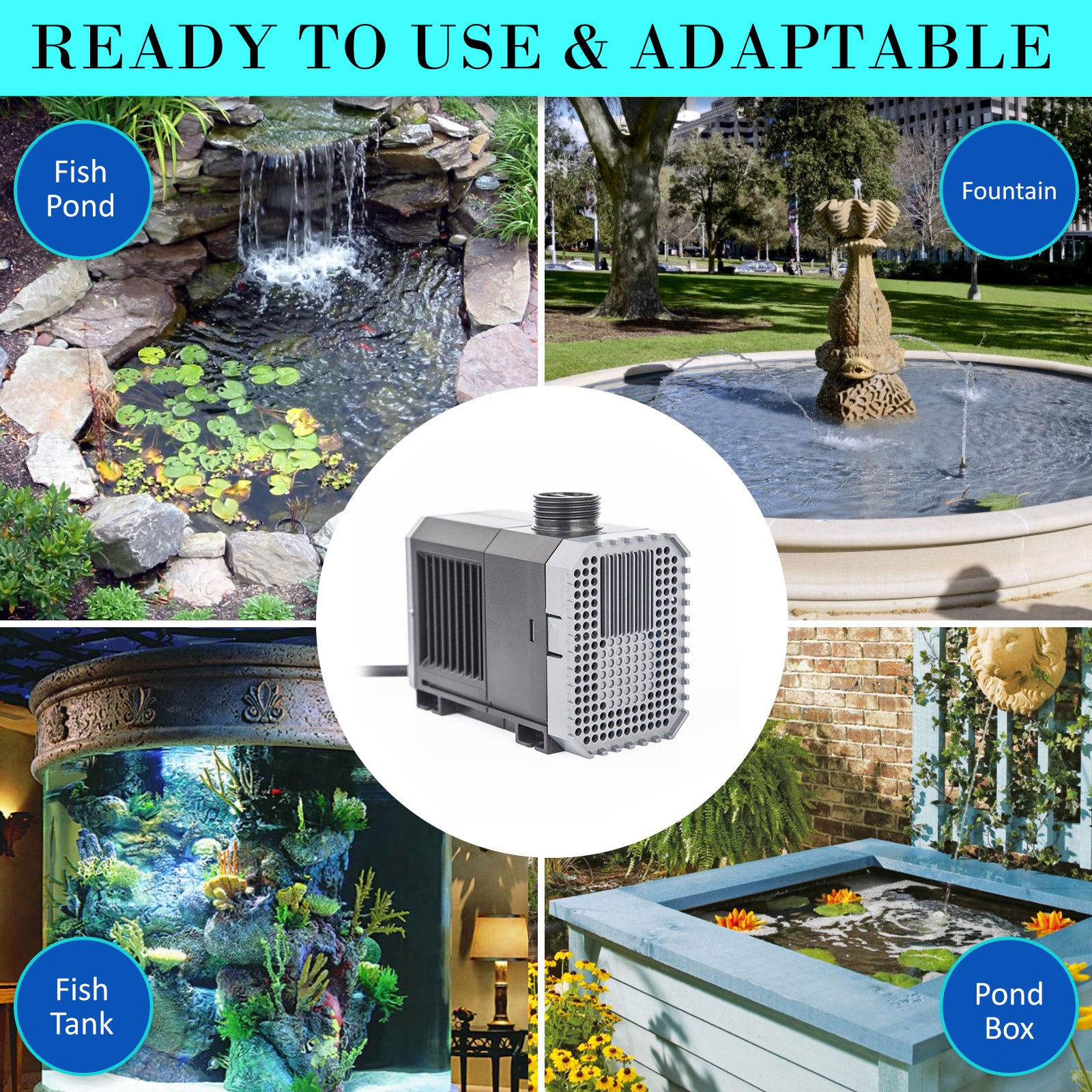 Aquarium Submersible Pond Water Pump 2500L/H 45W 2.7m - view 10