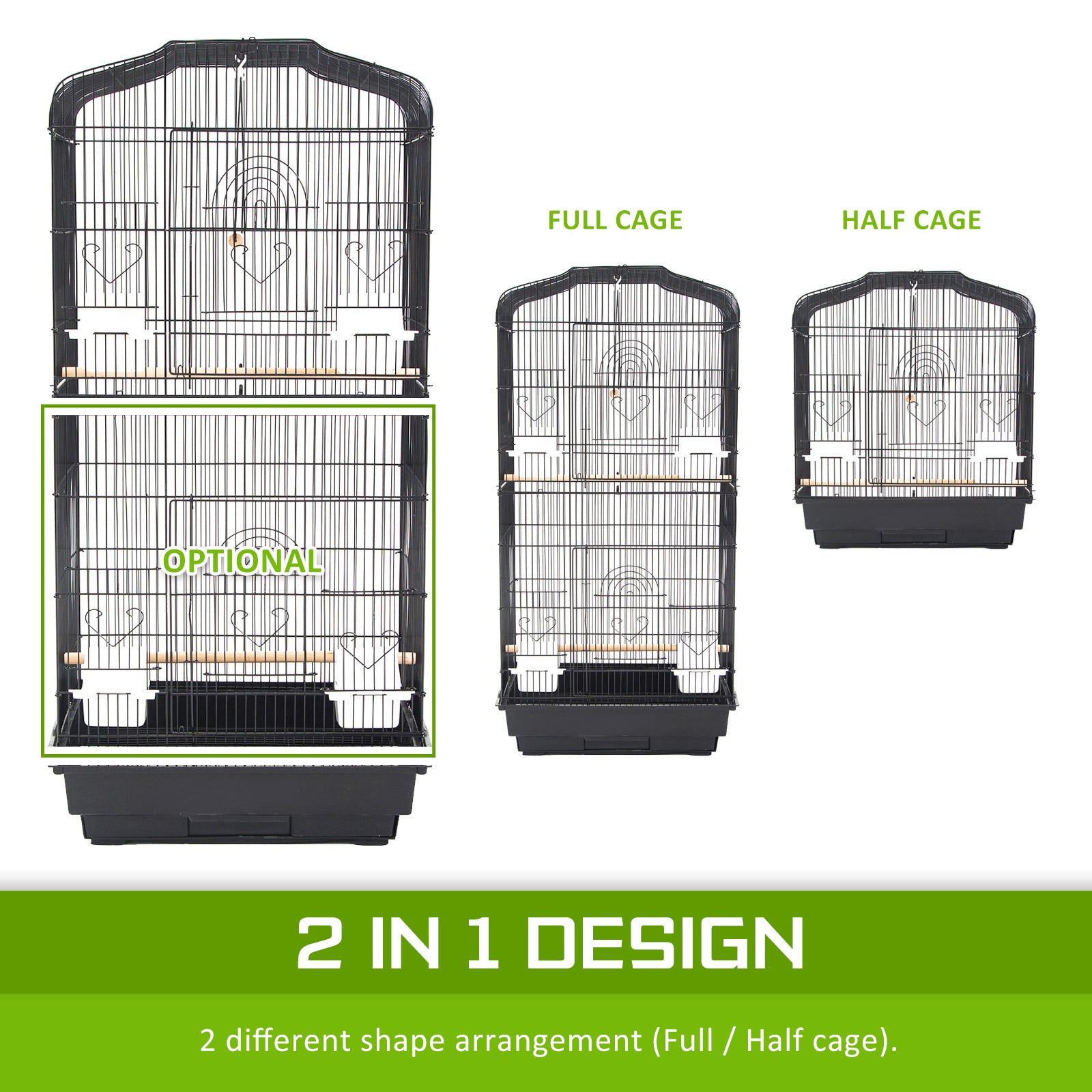 Bird Cage Parrot Aviary 2IN1 Design VEER 92cm - view 9