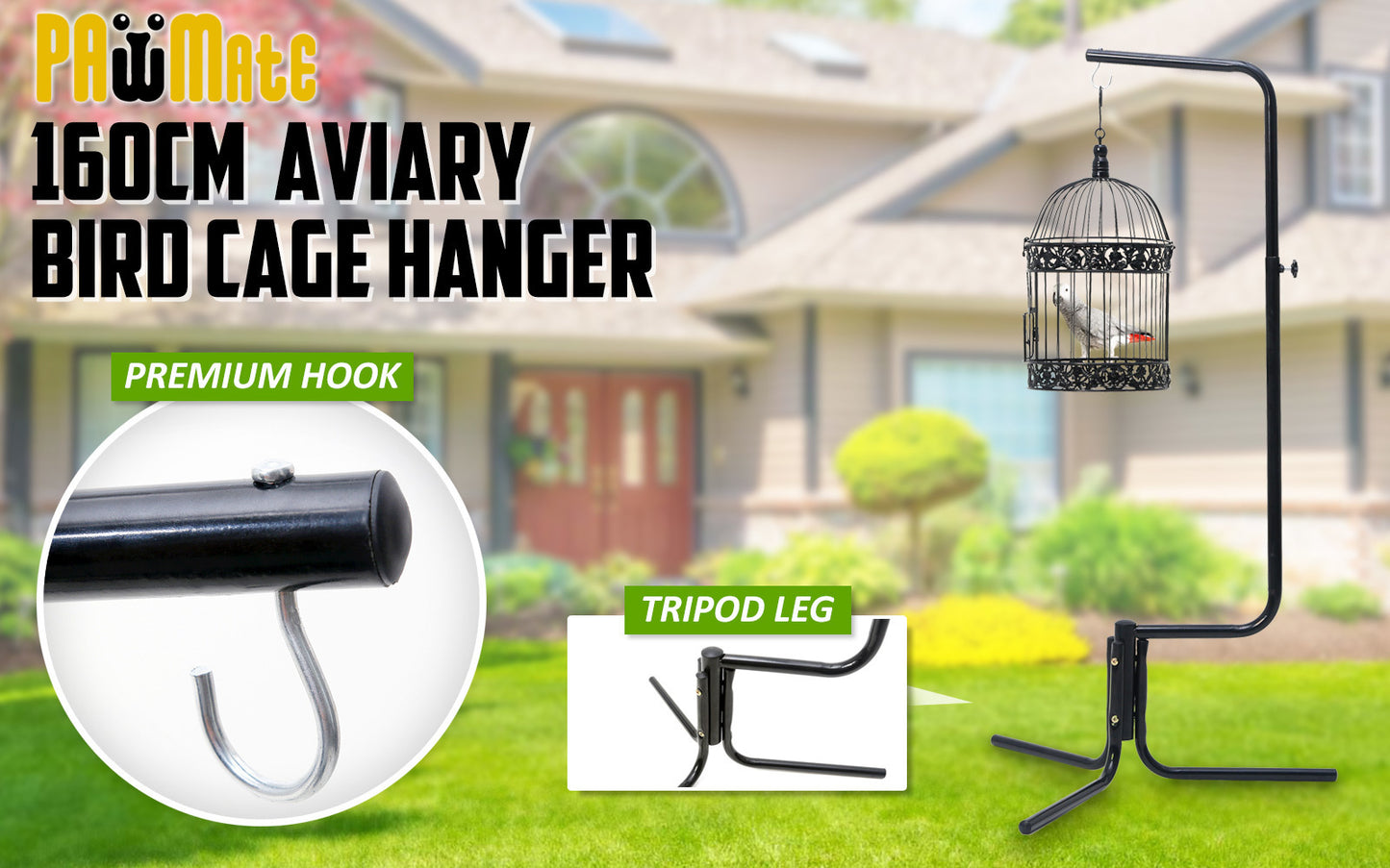 Bird Cage Hanger Stand Parrot Aviary SOLO 160cm - view 2