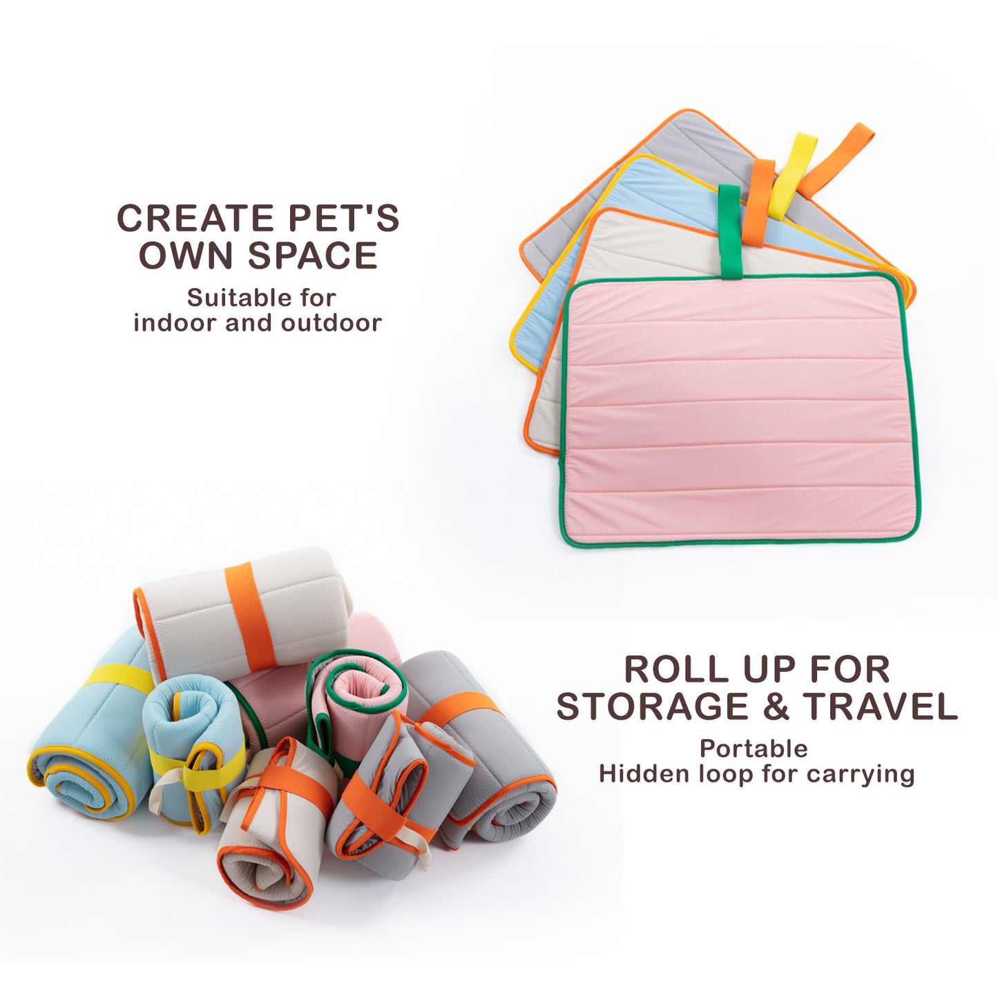 Pet Dog Cooling Mat Non-Slip Travel Roll Up Cool Pad Bed Outdoor M BLUE - view 6