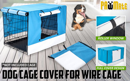 Cage Cover Enclosure for Wire Dog Cage Crate 24in BLUE - view 2
