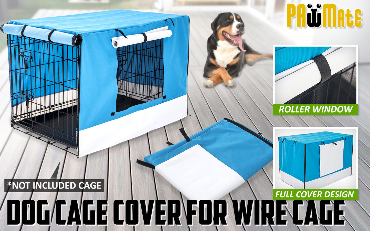 Cage Cover Enclosure for Wire Dog Cage Crate 30in BLUE - view 2
