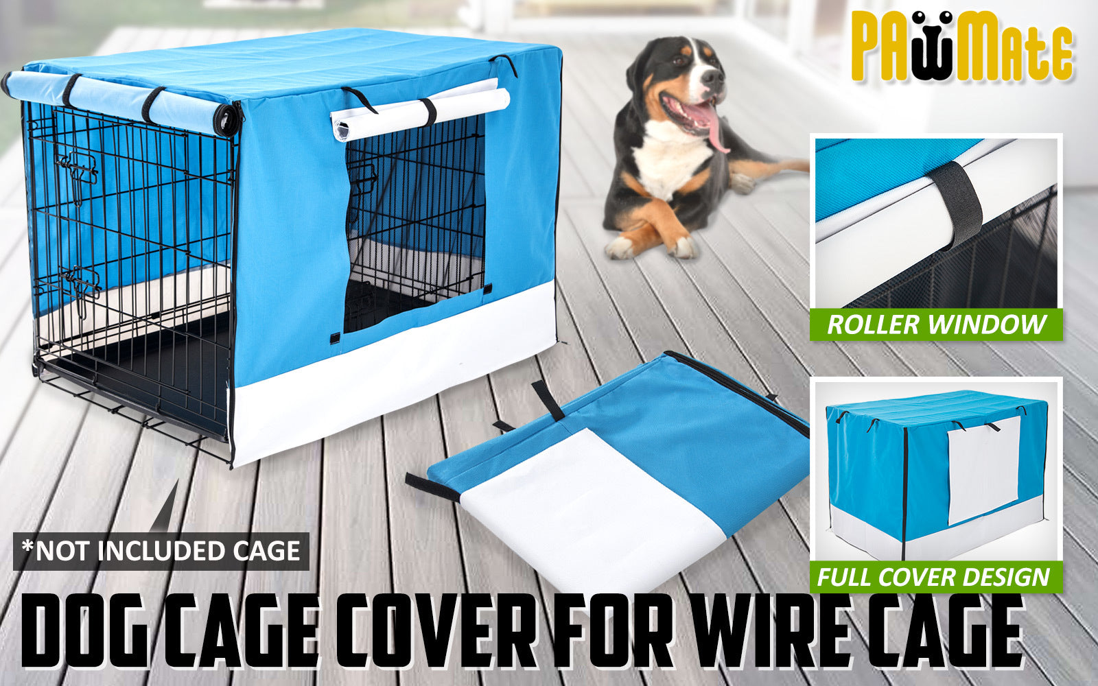 Cage Cover Enclosure for Wire Dog Cage Crate 30in BLUE - view 2