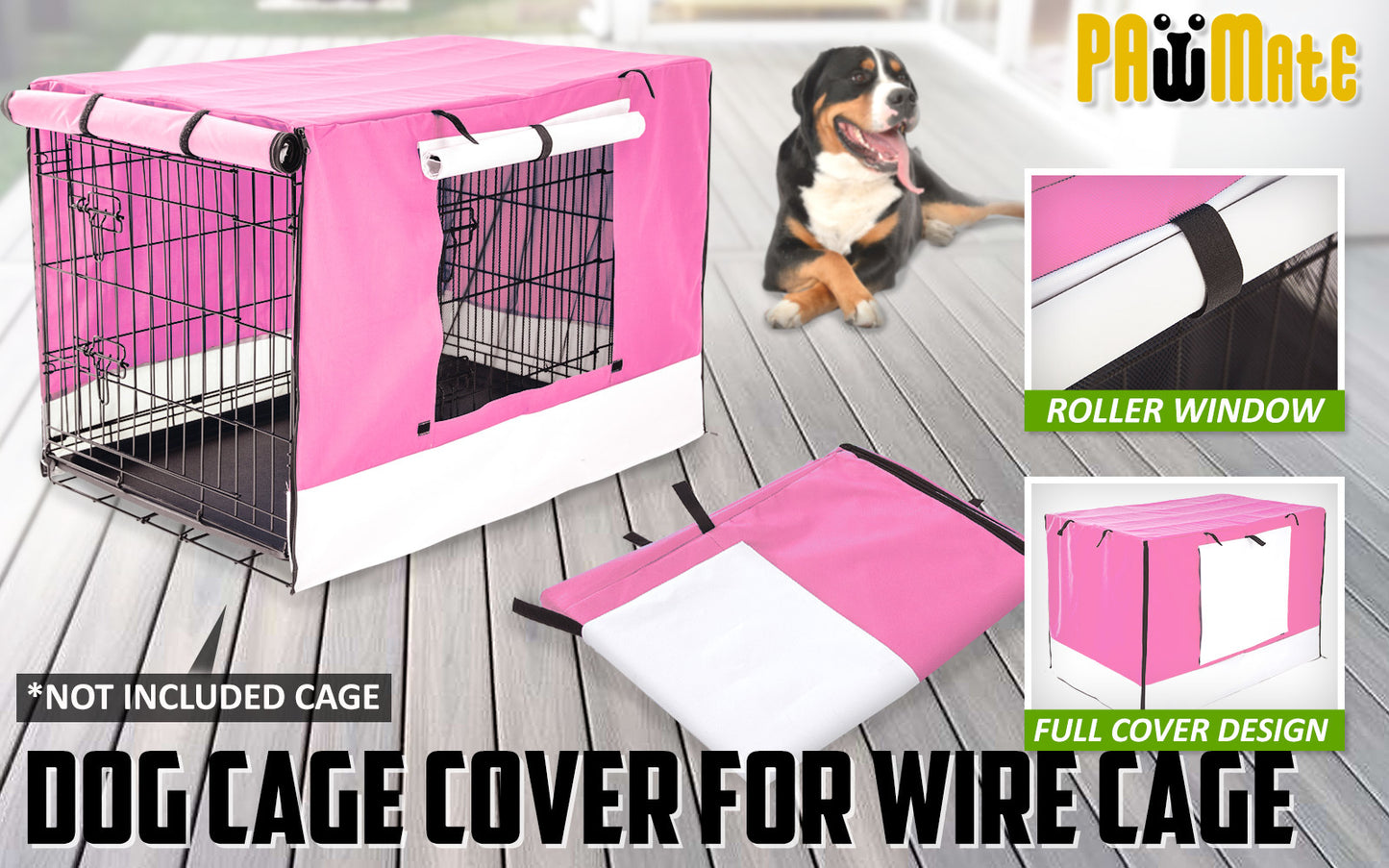 Cage Cover Enclosure for Wire Dog Cage Crate 48in PINK - view 2
