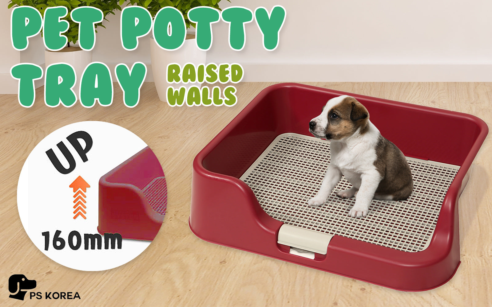 Dog Pet Potty Tray Training Toilet Raised Walls T1 WINE - view 2