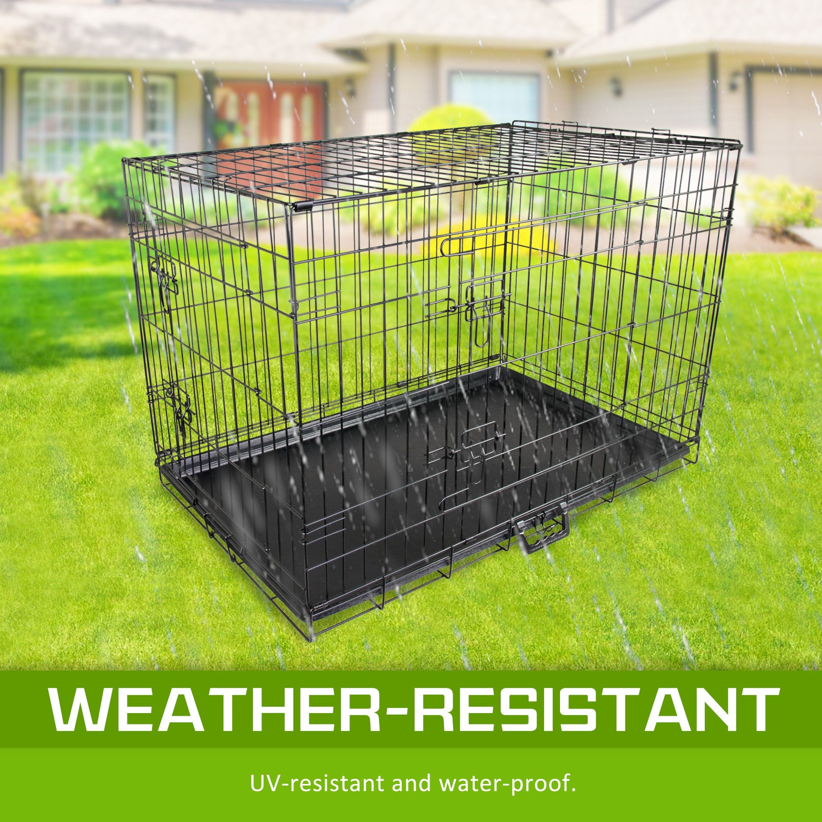Wire Dog Cage Foldable Crate Kennel 30in with Tray - view 3
