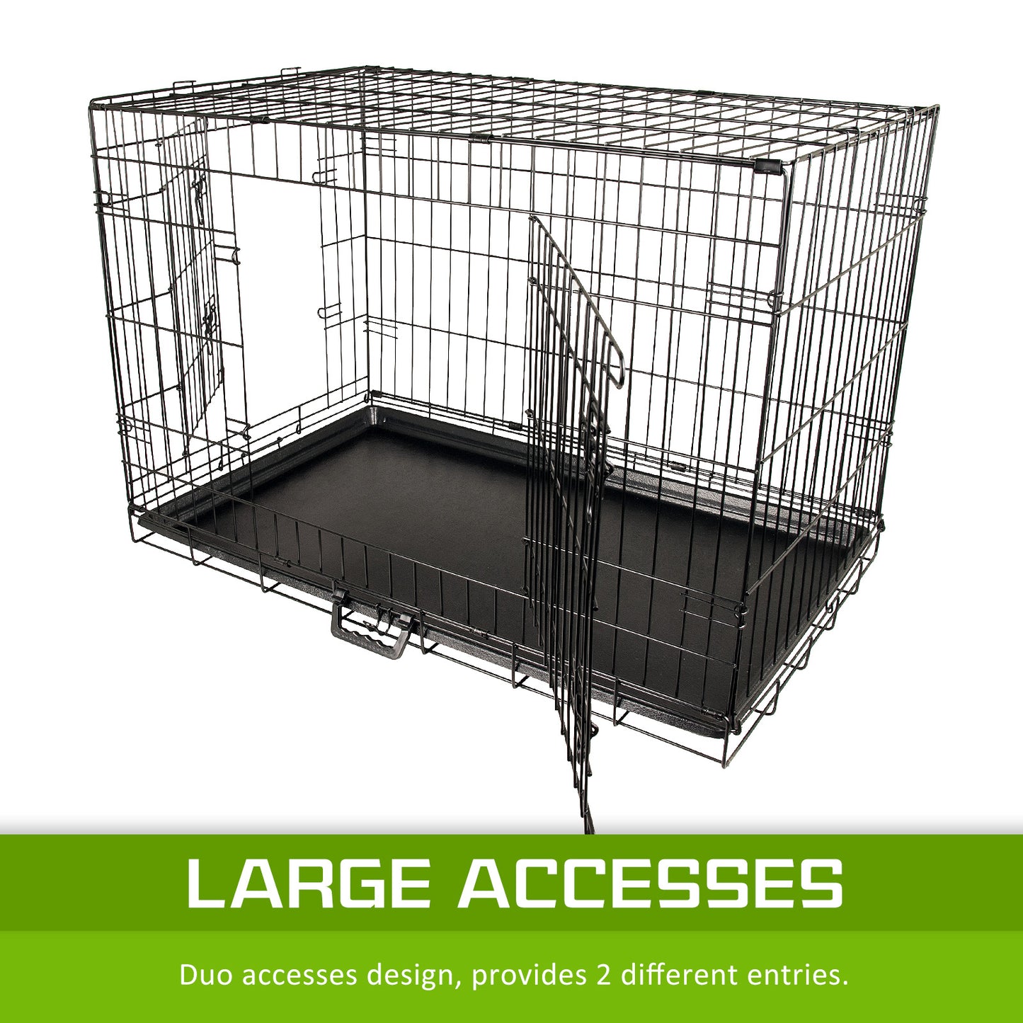 Wire Dog Cage Foldable Crate Kennel 30in with Tray - view 6
