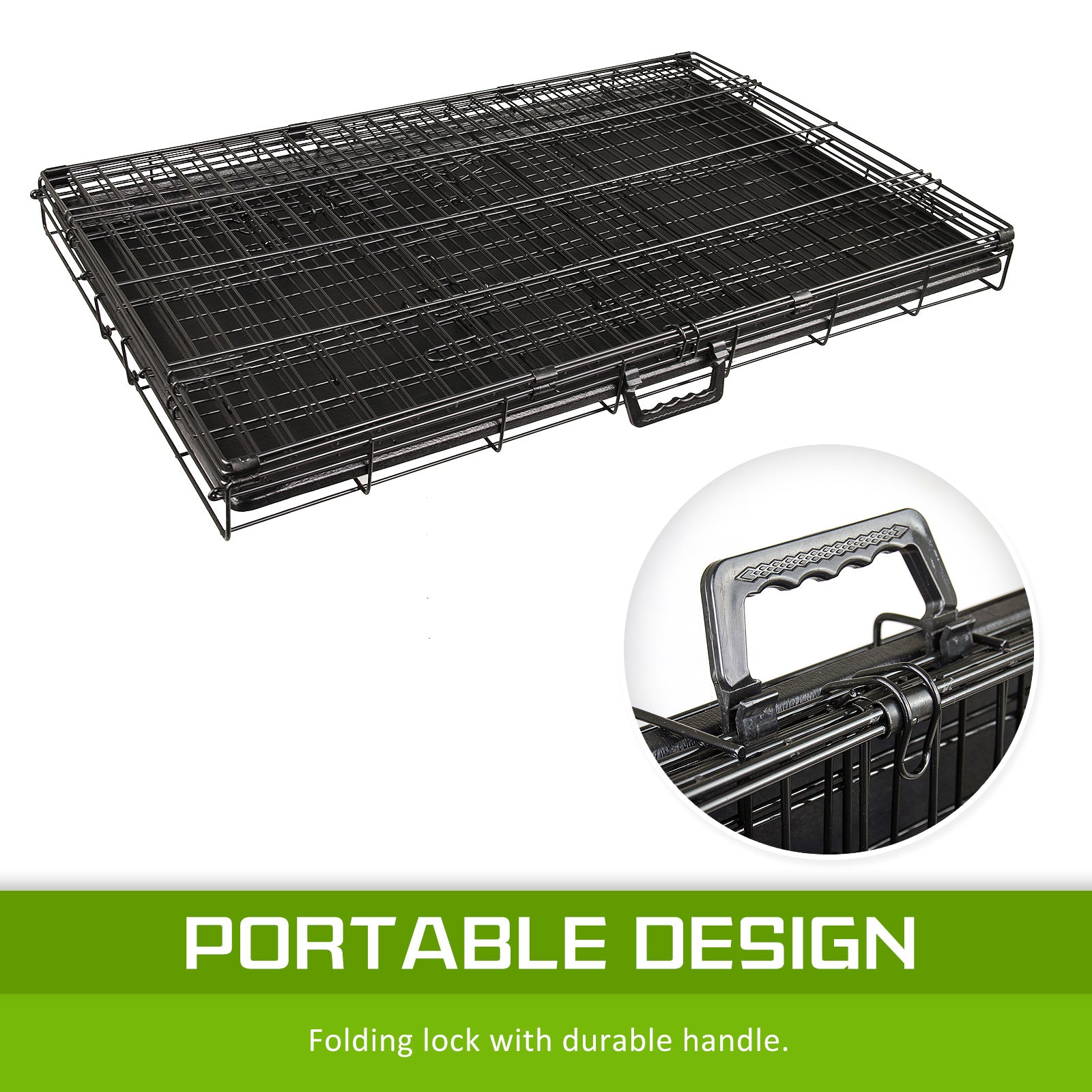 Wire Dog Cage Foldable Crate Kennel 30in with Tray - view 7