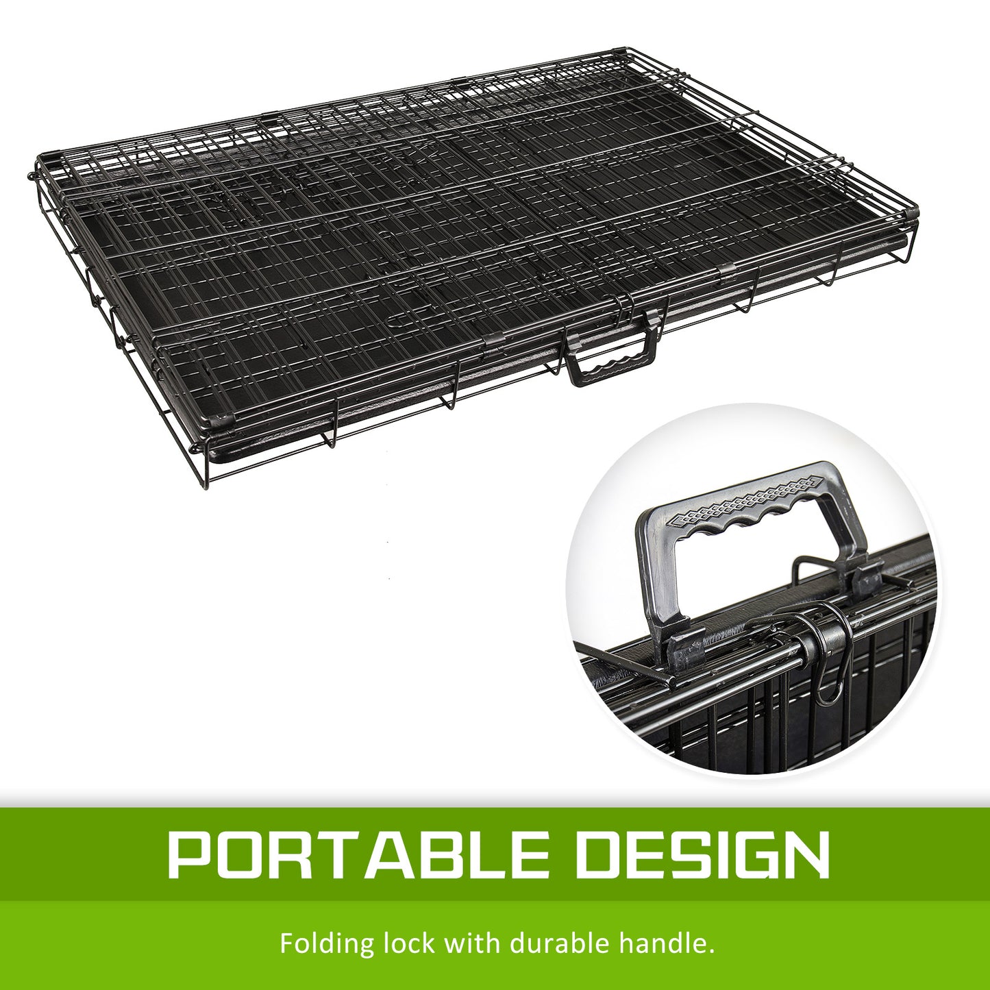 Wire Dog Cage Foldable Crate Kennel 42in with Tray - view 7