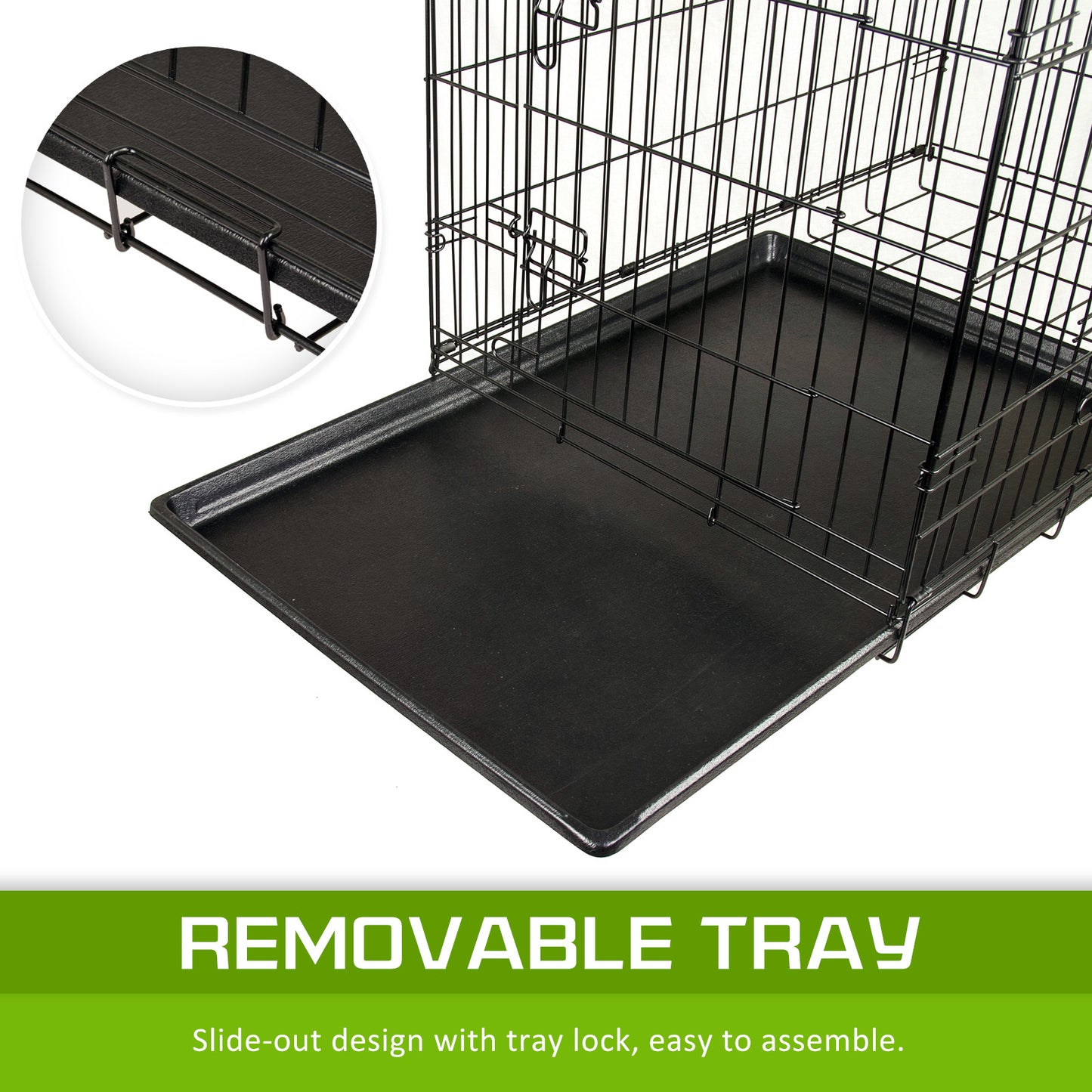 Wire Dog Cage Foldable Crate Kennel 48in with Tray - view 5