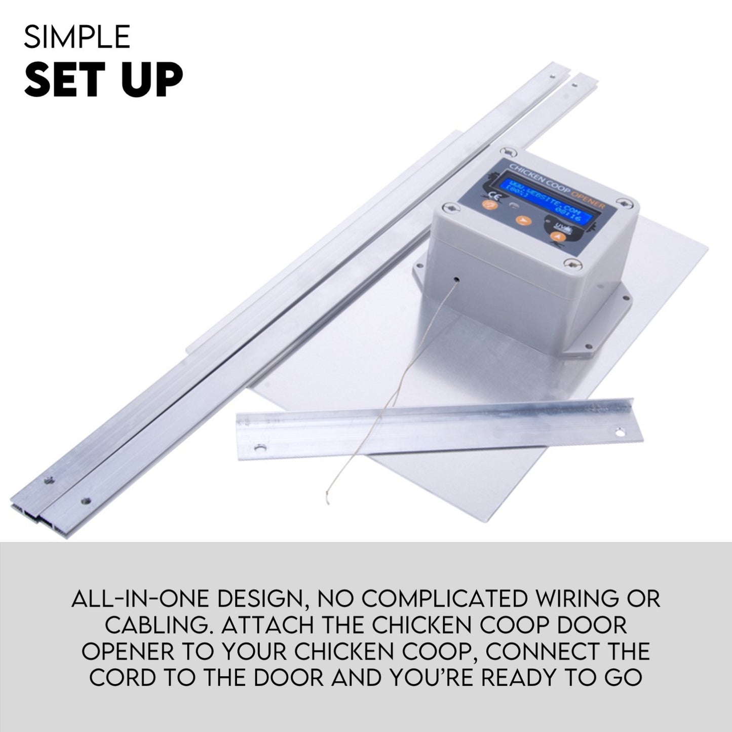 Automatic Chicken Coop Door Opener Cage Closer Timer and Light Sensor - view 4