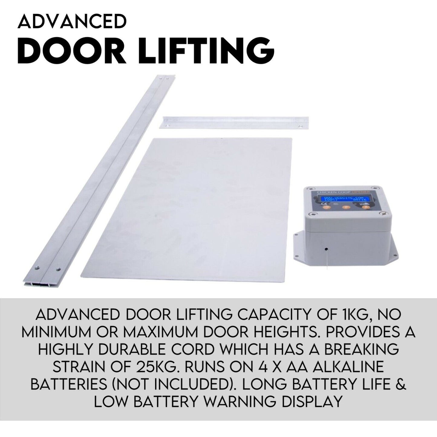 Chicken Coop Door with Digital LCD Screen to manage Timer and Sensor - view 3