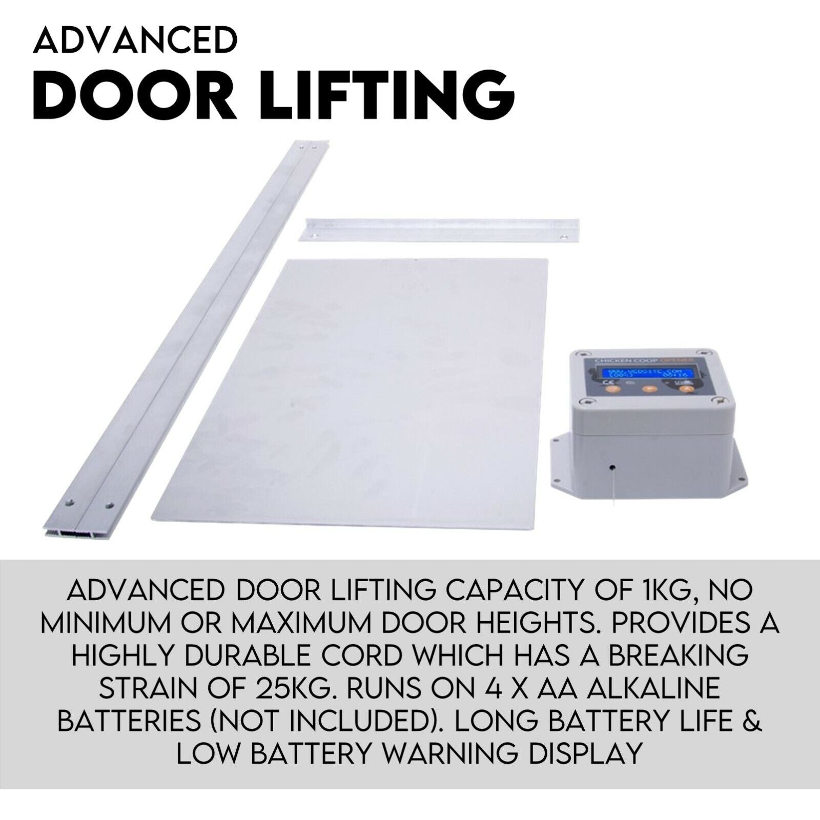 Chicken Coop Door with Digital LCD Screen to manage Timer and Sensor - view 3