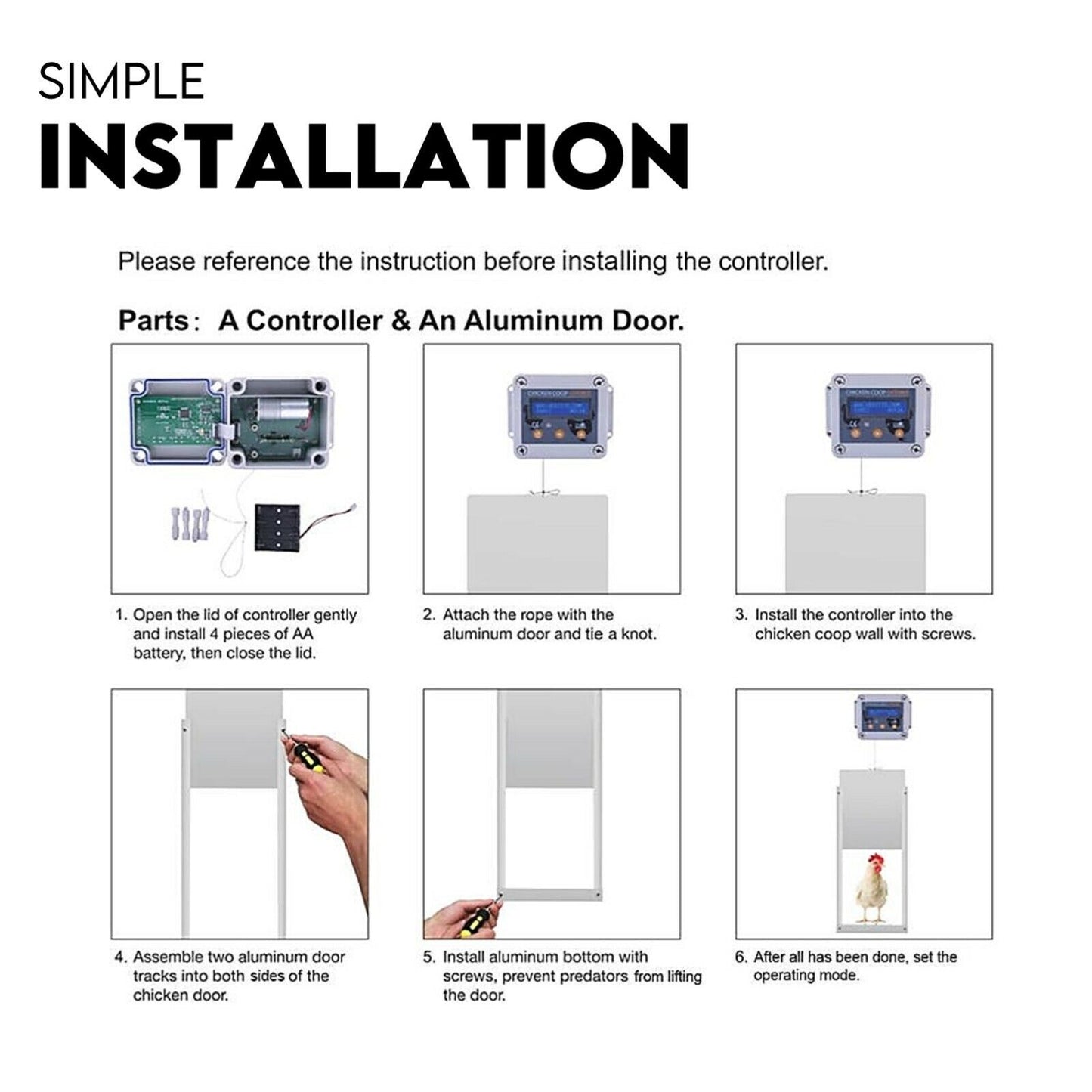 Chicken Coop Door with Digital LCD Screen to manage Timer and Sensor - view 5