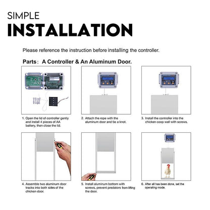 Chicken Coop Door with Digital LCD Screen to manage Timer and Sensor - view 5