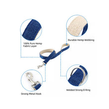 Natural Hemp & Cotton Dog Lead Leash (Ink Blue) - view 2