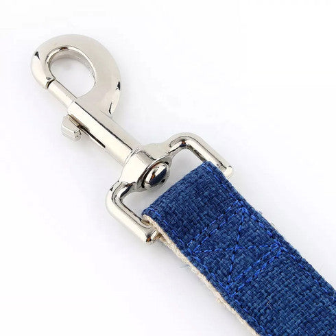 Natural Hemp & Cotton Dog Lead Leash (Ink Blue) - view 3
