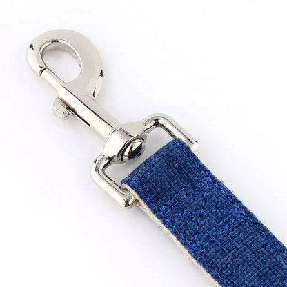 Natural Hemp & Cotton Dog Lead Leash (Ink Blue) - view 3