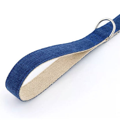Natural Hemp & Cotton Dog Lead Leash (Ink Blue) - view 4