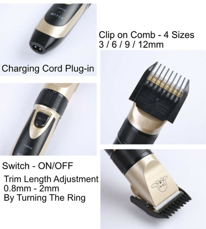 USB Charged pet shaver Cordless Clipper Pet Gromming Kit 4 Different Size Combs - view 4