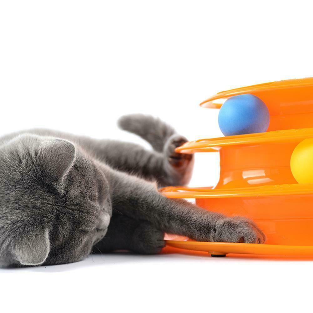 Funny Cat Toy Plastic Tower Interactive Track Ball Playing Game - Assorted Colours - view 6