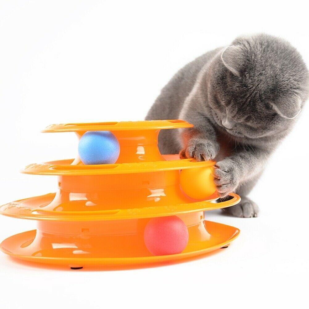 Funny Cat Toy Plastic Tower Interactive Track Ball Playing Game - Assorted Colours - view 7