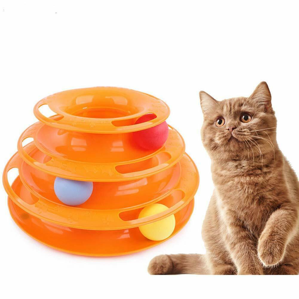 Funny Cat Toy Plastic Tower Interactive Track Ball Playing Game - Assorted Colours - view 9