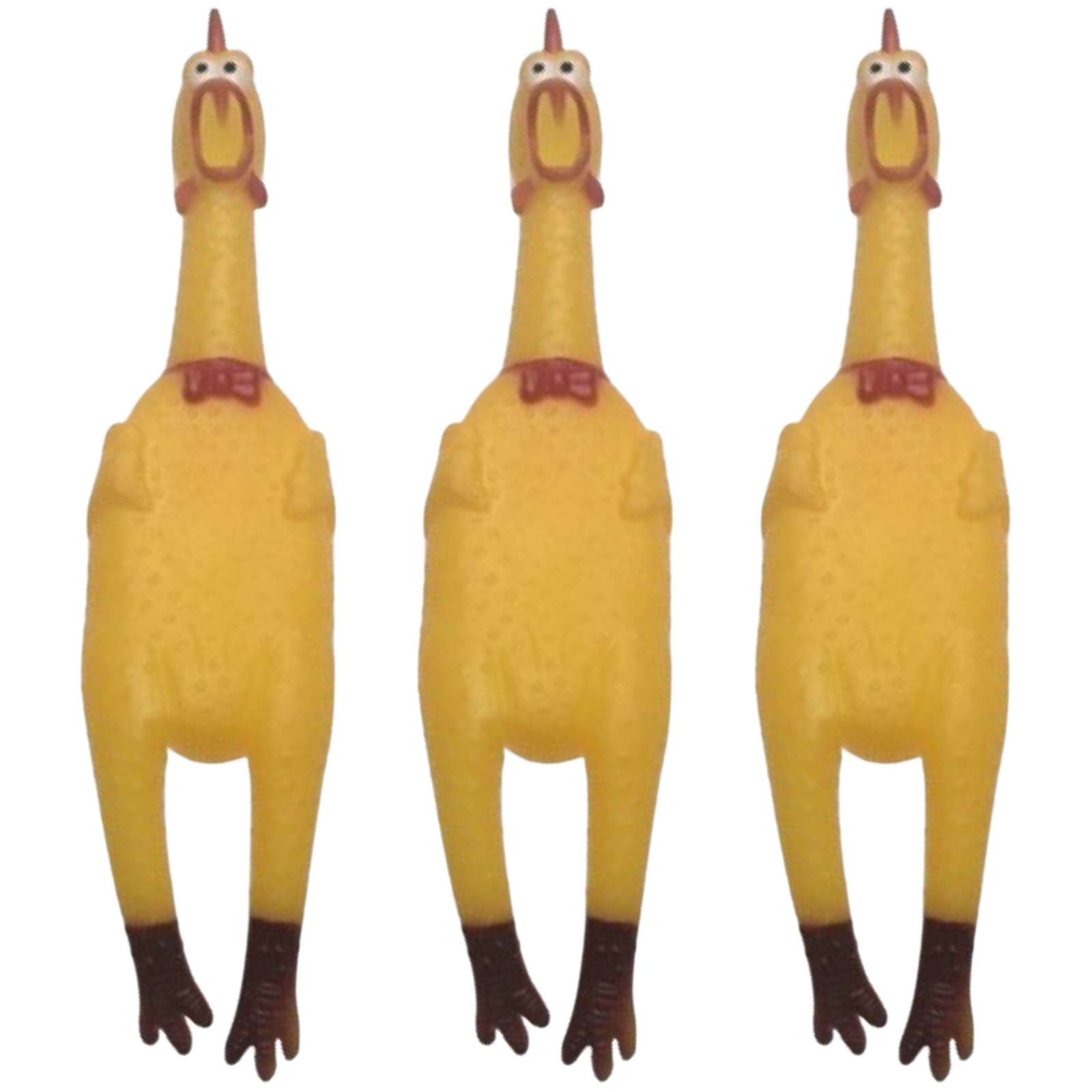 3x SHRILLING CHICKEN Dog Chew Screaming Toy Squeeze Sound Funny Rubber Pet - view 2