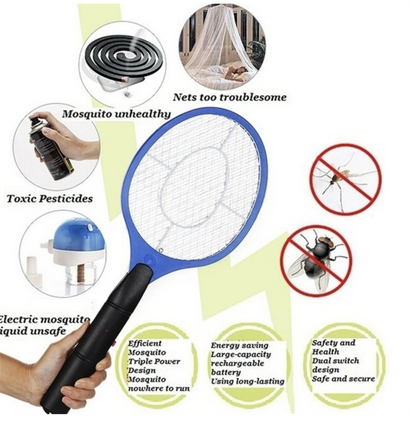 BUG ZAPPER RACKET Fly Mosquito Pest Swatter Net Racquet Electric Insect Killer - view 3