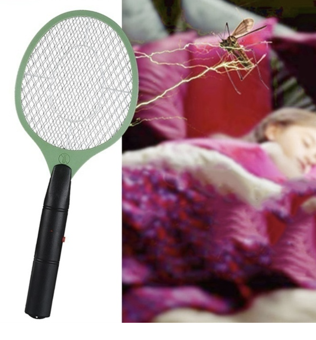 2x BUG ZAPPER RACKET Fly Mosquito Pest Swatter Net Racquet Electric Insect Killer - view 6