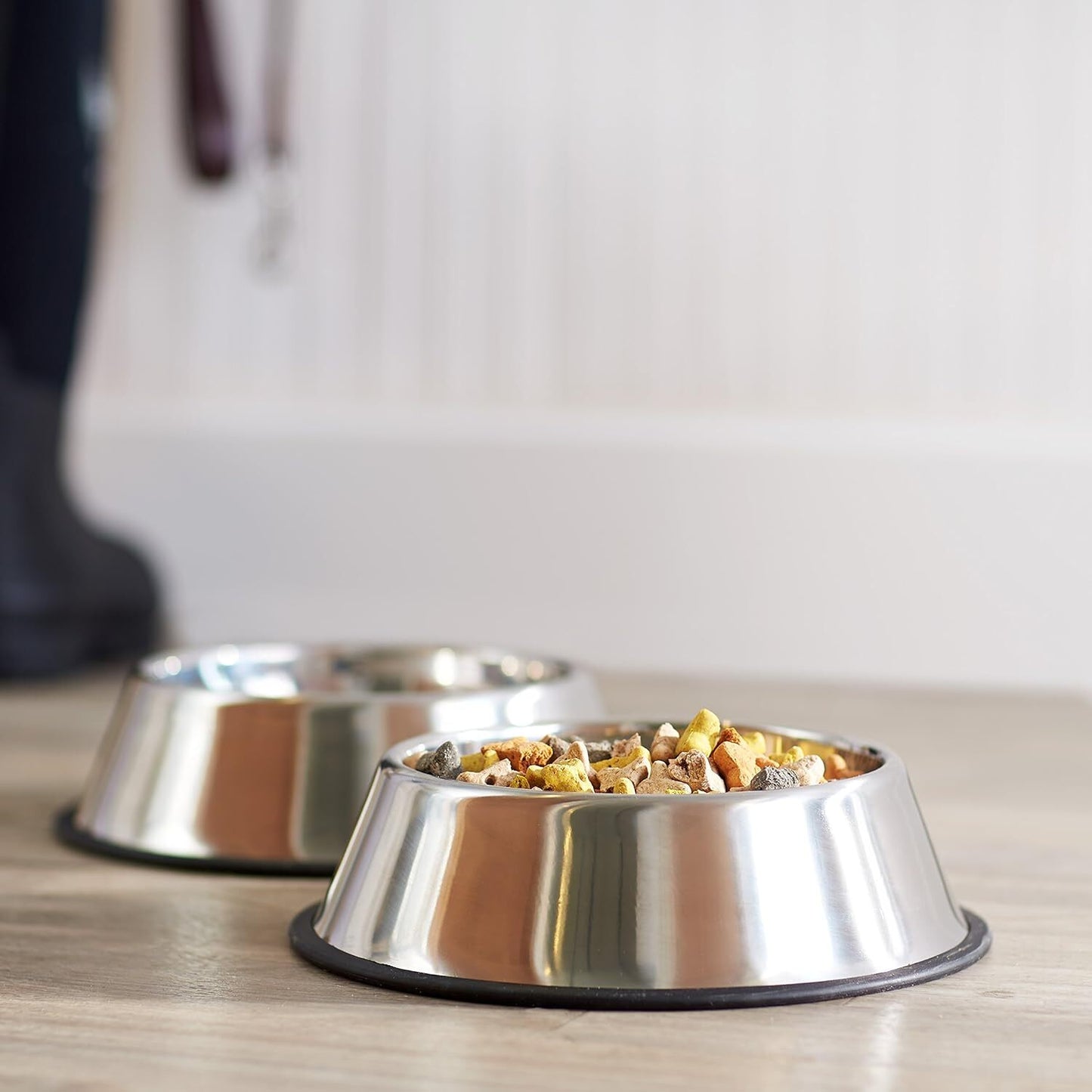 Non Slip Stainless Steel Dog Bowl Pet Cat Water Food Feeder Portable Puppy Dish - Large (500ml) - view 4