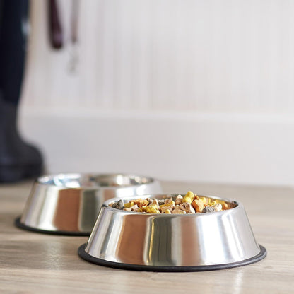 Non Slip Stainless Steel Dog Bowl Pet Cat Water Food Feeder Portable Puppy Dish - Large (500ml) - view 4