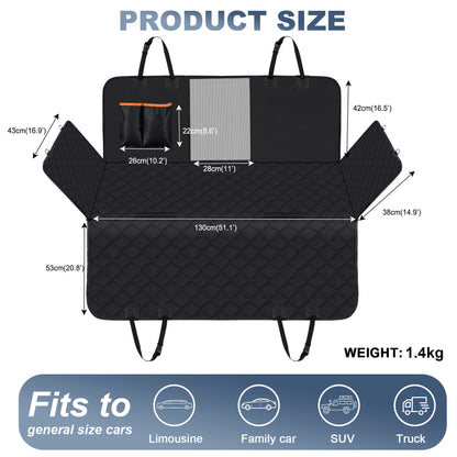 Dog Car Seat Cover, Waterproof Pet Seat Cover for Back Seat with Side Flaps, Non-Slip Durable Scratchproof Dog Hammock for Cars, Trucks and SUVs - view 2
