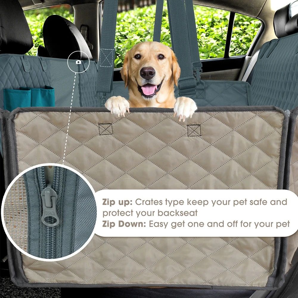 Heavy Duty Dog Car Seat Cover with Side Flaps, Waterproof Pet Back Seat Cover, Non-Slip Scratchproof Dog Hammock for Cars, Trucks and SUVs - view 2