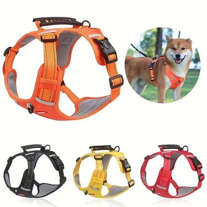 Reflective Dog Harness with Leash, No-Pull Vest Harness for Dogs, Adjustable Dog Vest with Handle, Walking Training Pet Harness L size - view 2