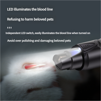 Dual-Speed Pet Nail Grinder with LED Light, USB Rechargeable, 5000-7500 RPM for Safe and Painless Grooming - view 3