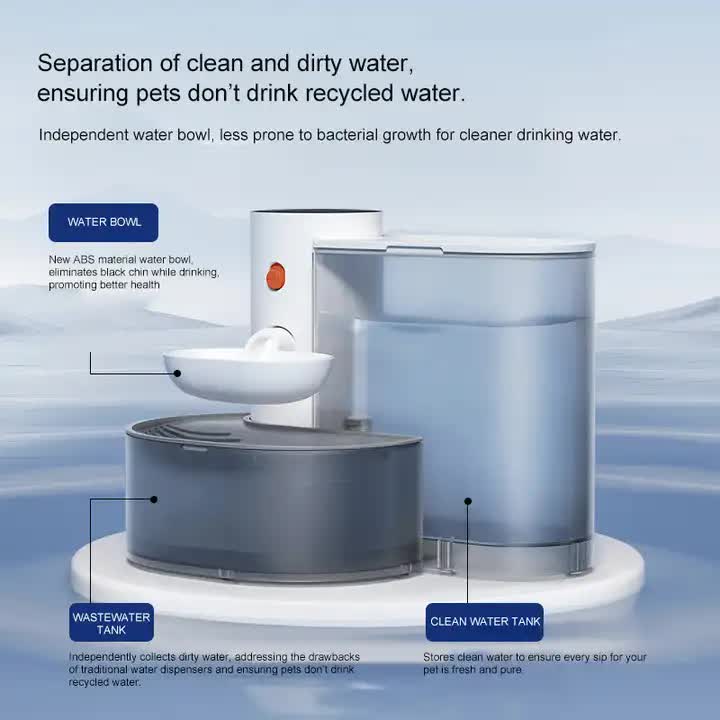 Smart Pet Water Dispenser - Tilted Design, Fresh Water Supply, Automatic Water Bowl for Cats and Dogs - view 3