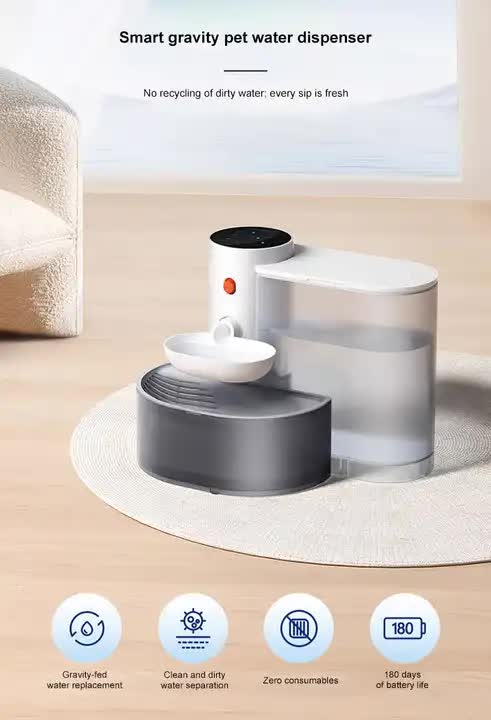 Smart Pet Water Dispenser - Tilted Design, Fresh Water Supply, Automatic Water Bowl for Cats and Dogs - view 4