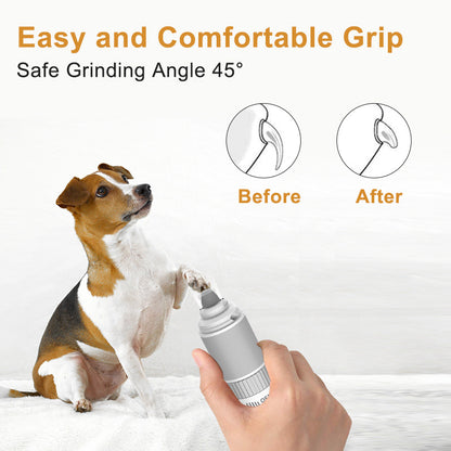 Rechargeable Pet Nail Grinder with Quiet Motor and LED Lights- USB Charging, Two-Speed Settings - view 2