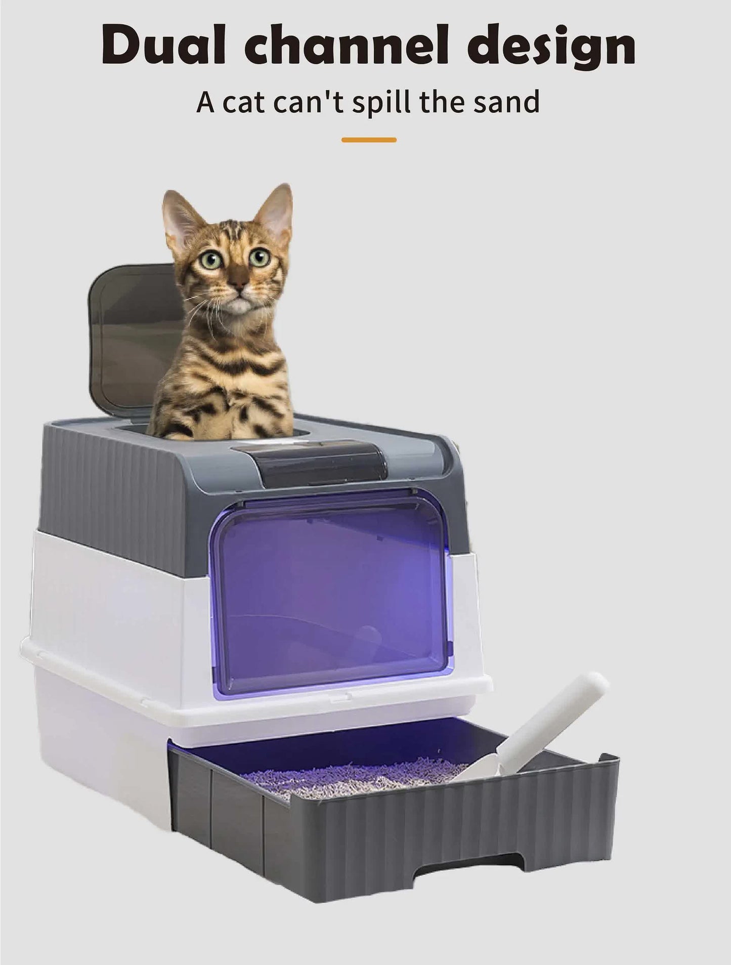 Automatic UV Sterilizing Cat Litter Box -Enclosed Design, Odor Control, and UV Germicidal Technology - view 4