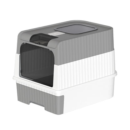 Large Enclosed Cat Litter Box with Drawer and Scoop - Odor Control, Removable Tray, Easy Clean Design - view 4