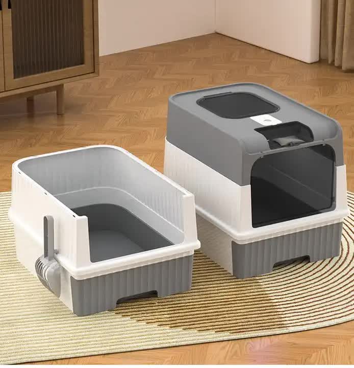 Large Enclosed Cat Litter Box with Drawer and Scoop - Odor Control, Removable Tray, Easy Clean Design - view 5